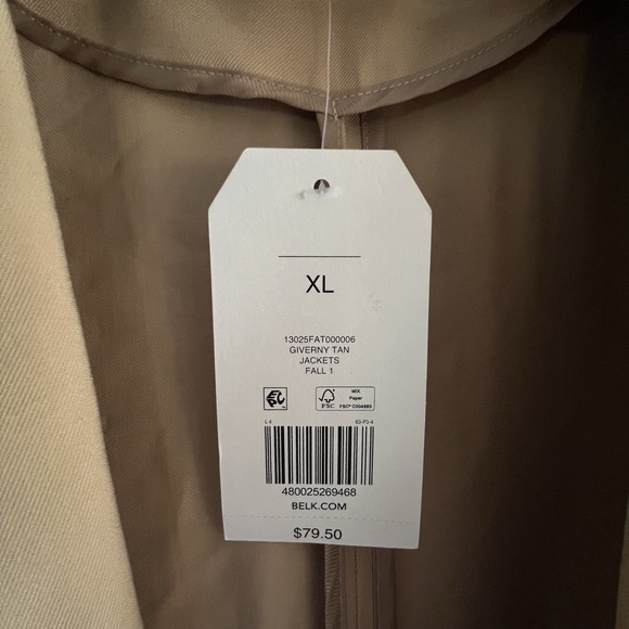 Wonderly Women's‎ Trench Coat with Pockets collar New Size XL - Picture 5 of 14